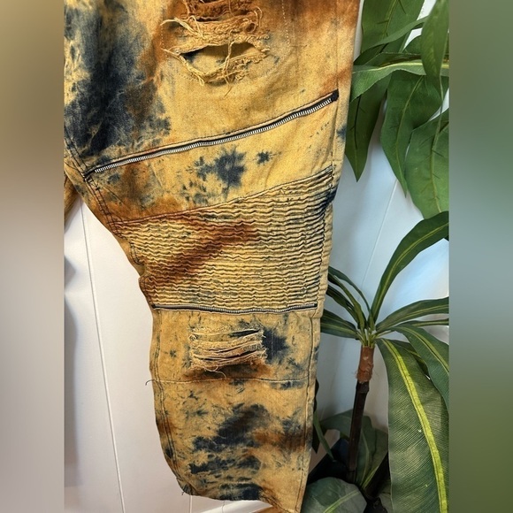 1738 Dynasty Men’s Tie Dyed Distressed Jeans Size 48 - Picture 12 of 13